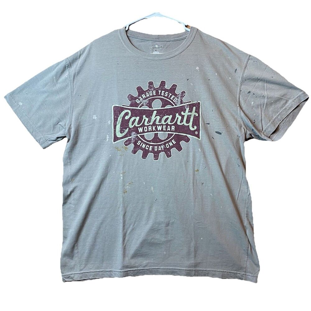 Carhartt Workwear Gear Logo T-Shirt Men’s XL Brown Distressed
